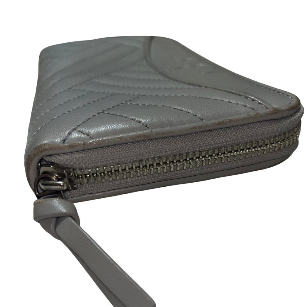 Tory Burch Alexa Zip Continental Wallet Grey Quilted Leather - Picture 4 of 16